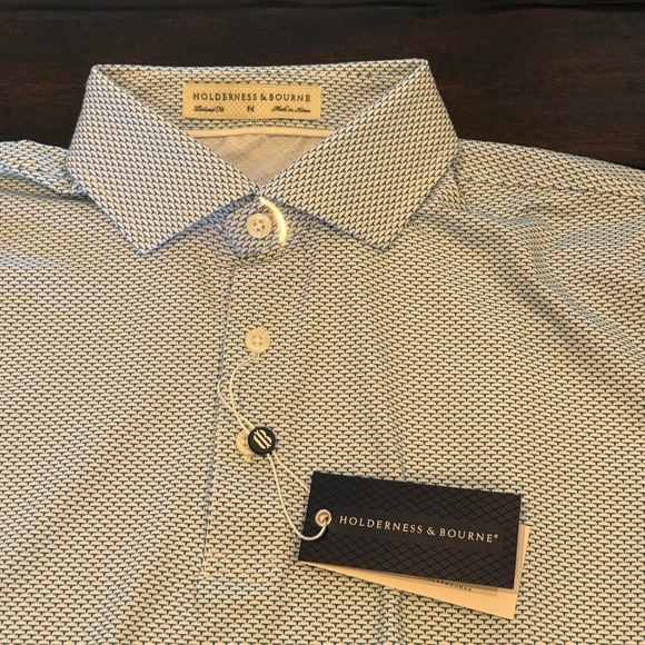 Holderness & Bourne Men's Medium The Armfield Deep Teal Polo MSRP $125 - Picture 2 of 7